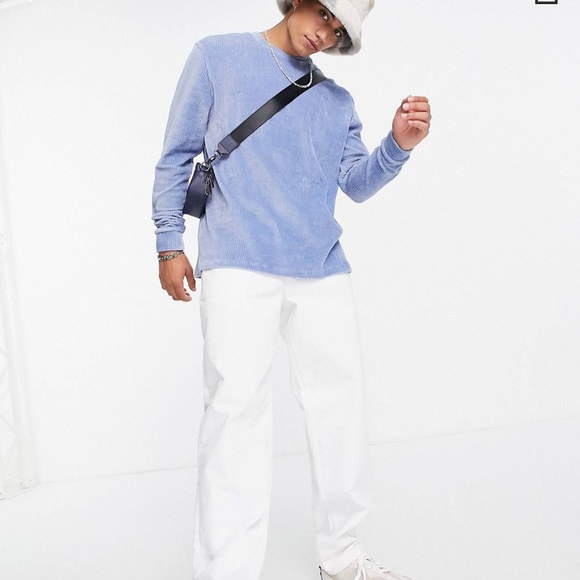 Blue ribbed oversized long sleeve - Picture 2 of 2